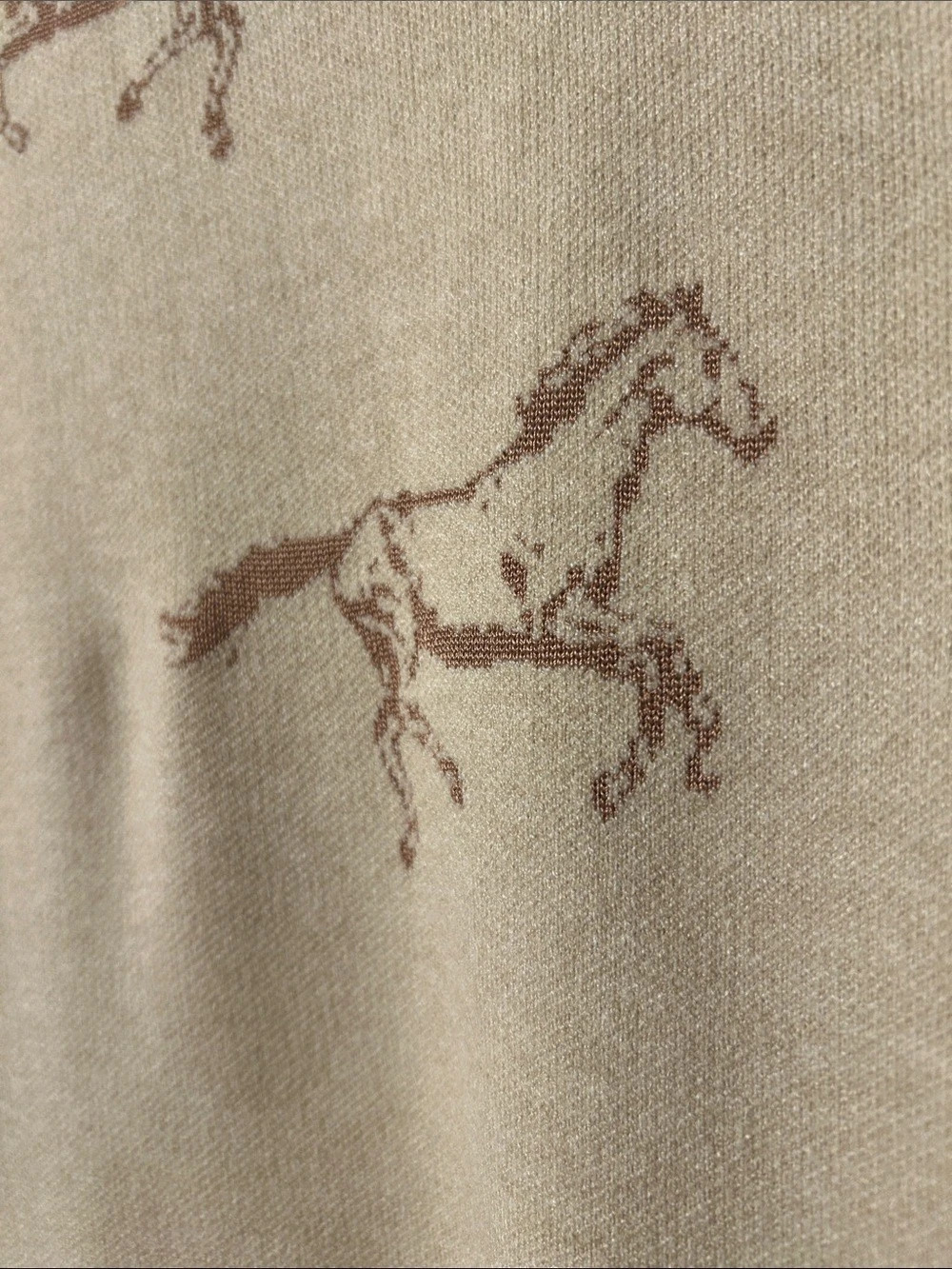 Philosophy Horse Print Crewneck Sweater in Beige Size Medium NWT - Picture 5 of 6